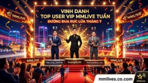 Bảng xếp hạng vinh danh Top User VIP MMLive tuần, gồm Top 3 đại gia dẫn đầu đường đua cống hiến tháng 7 trên sân khấu trao giải hoành tráng của nền tảng otxe.io.