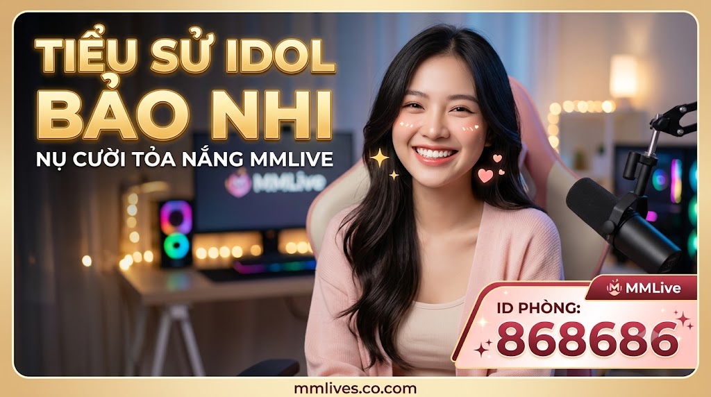 Ảnh thumbnail bài viết TIỂU SỬ IDOL BẢO NHI - NỤ CƯỜI TỎA NẮNG MMLIVE, ID PHÒNG: 868686. Hình ảnh Idol Bảo Nhi cười rạng rỡ trong phòng livestream MMLive, domain otxe.io.